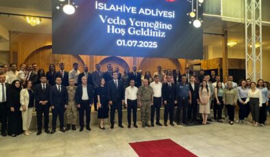 İSLAHİYE ADLİYESİNDE VEDA TÖRENİ DÜZENLENDİ