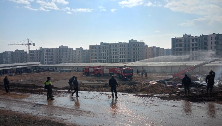 NURDAĞI’NDA İNŞAAT ŞANTİYESİNDE YANGIN